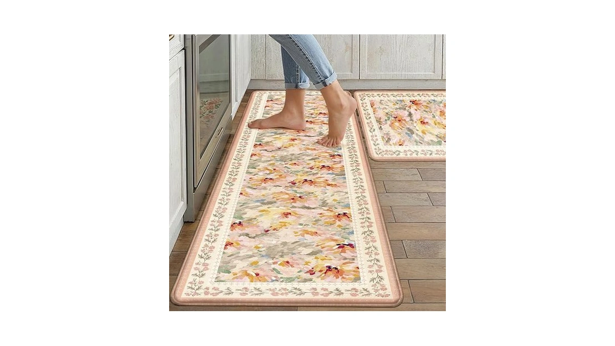 Wondrg Anti Fatigue Kitchen Mats 2pcs Thick Non Slip Cushioned