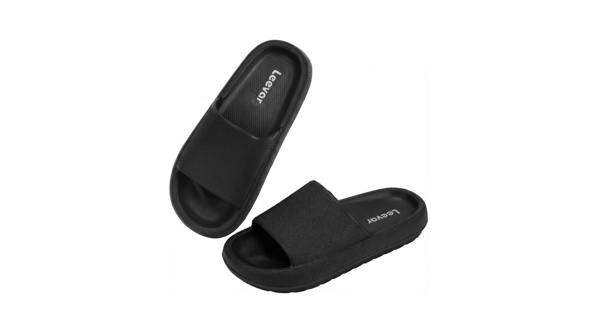 Leevar Black Cloud Slides For Women And Men