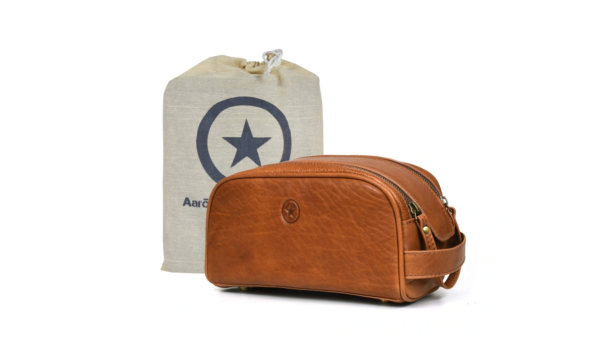 Leather Toiletry Bag For Men | Grooming Travel Kit |