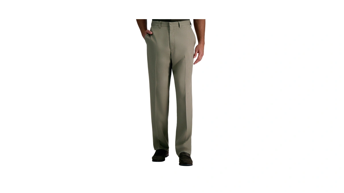 Haggar Men's Premium Comfort Straight Fit Dress Pant - Oatmeal