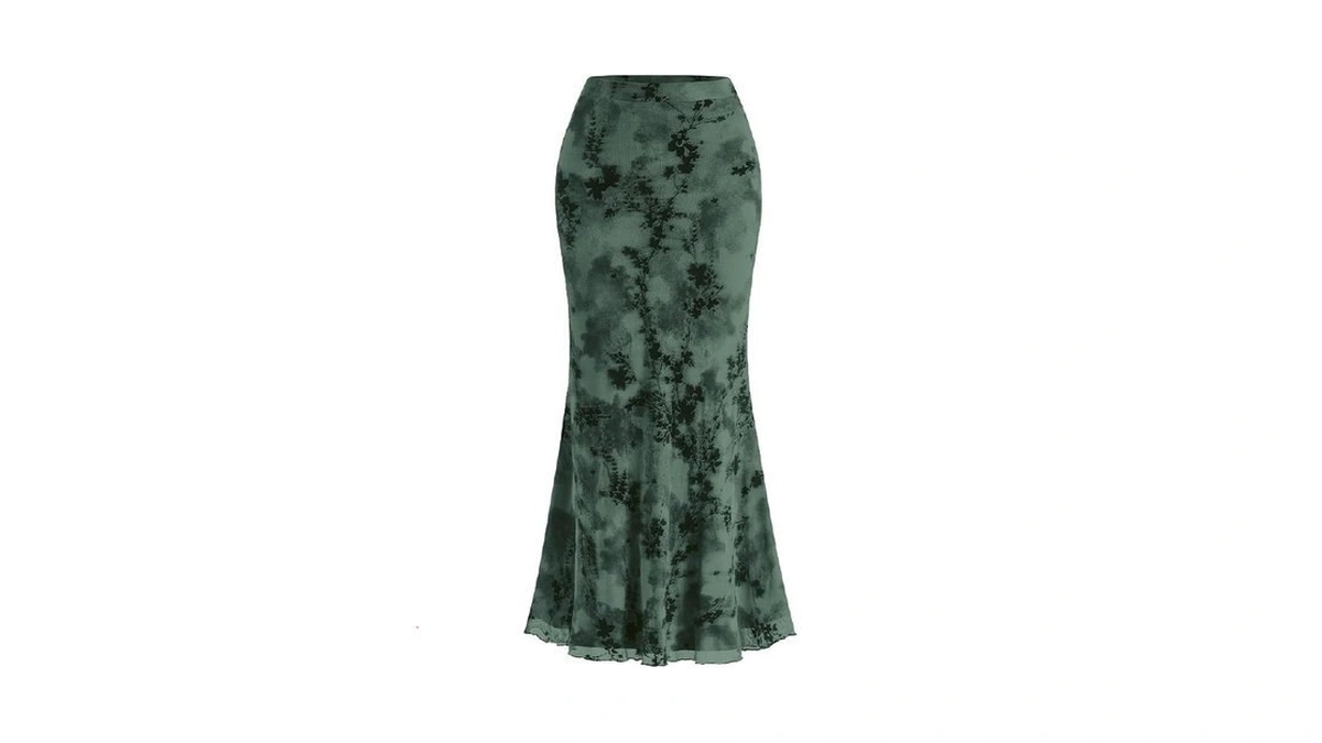 Btfbm Womens Floral Mesh Maxi Skirt 2026 Spring Summer Elastic