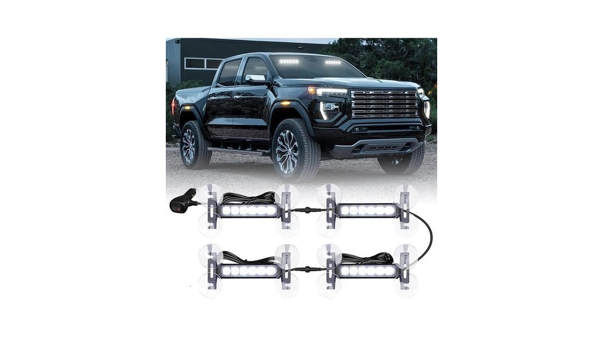 Tiannor 4x 6.1 Inch Emergency Strobe Lights White 24 Led