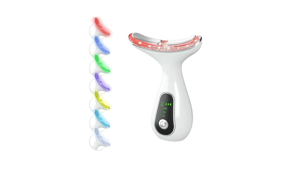 Cnbheaby Facial Massager 7 Color Face Lift Device, White