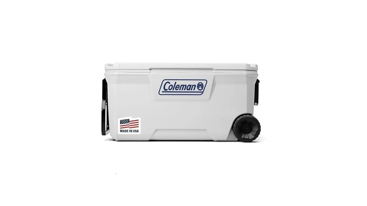 Coleman Classic Series 100qt Wheeled Marine Cooler, Fully Insulated Lid