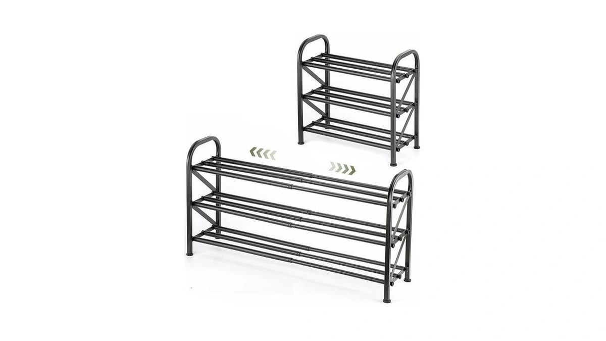 Atrastout 3-tier Shoe Rack For Closet, 16"-32" Expandable Shoerackadjustable For
