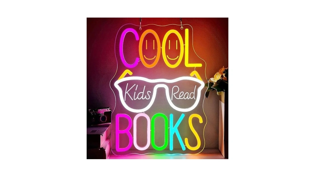 Cool Kids Read Books Neon Sign For Wall Decor Dimmable