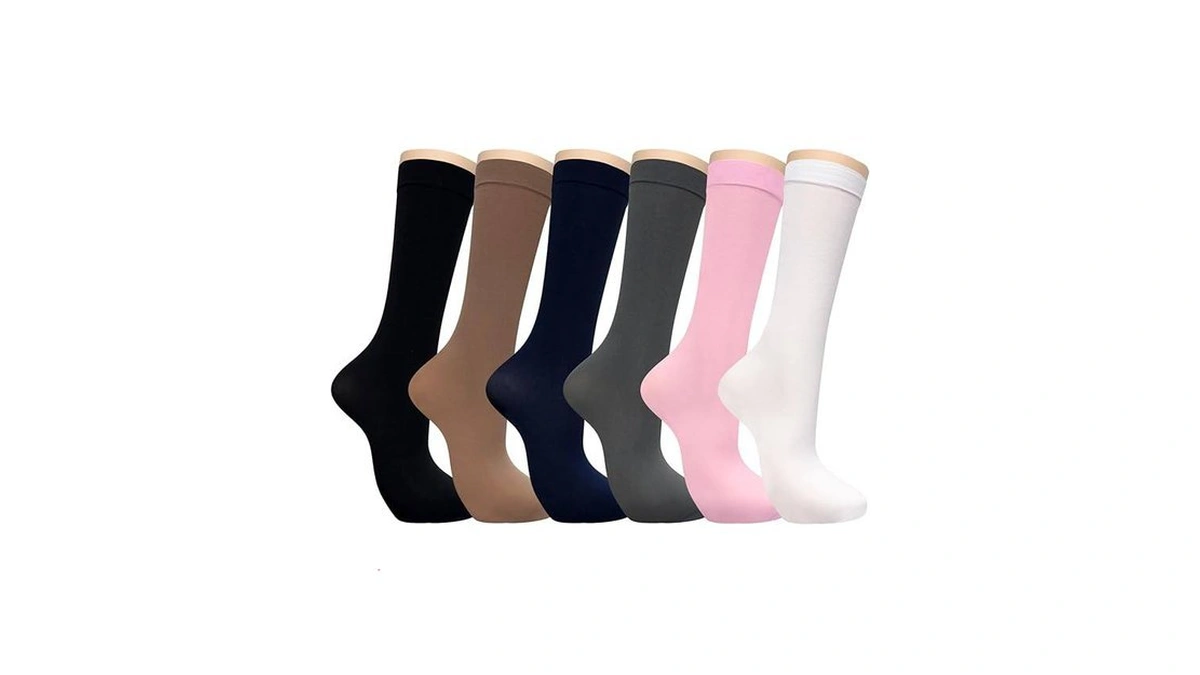 Willbasic 6 Pairs Long Women Opaque Stretchy Knee High Long