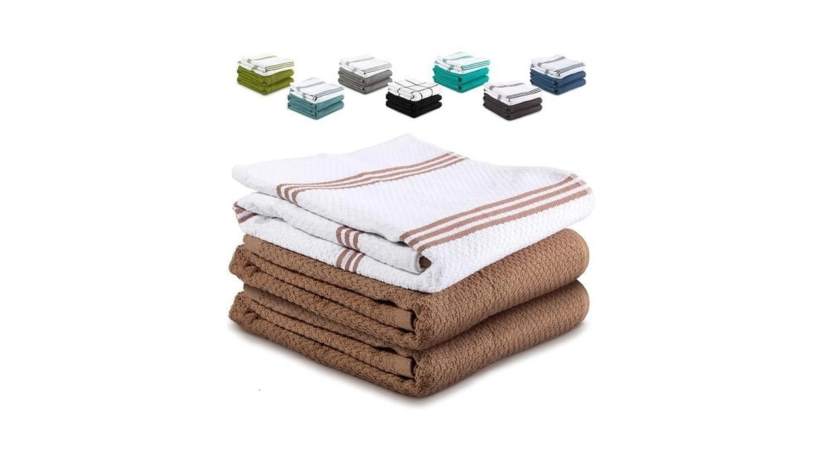 Zulay Kitchen 100% Cotton Dish Towels - 3-pack, 15x25 Highly