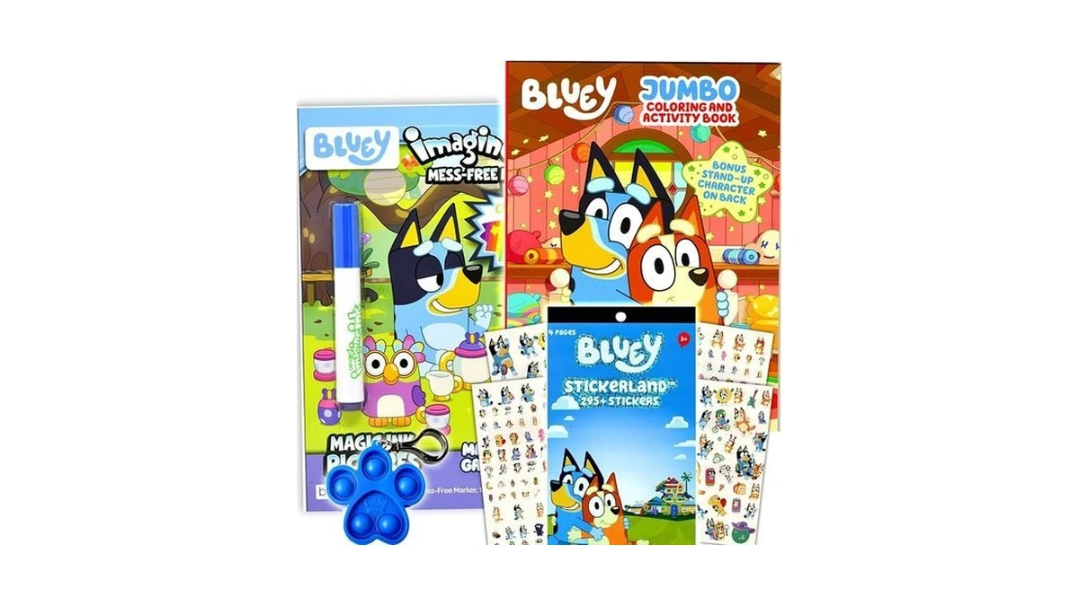 Bluey Coloring And Stickers Super Set For Kids Road Trip