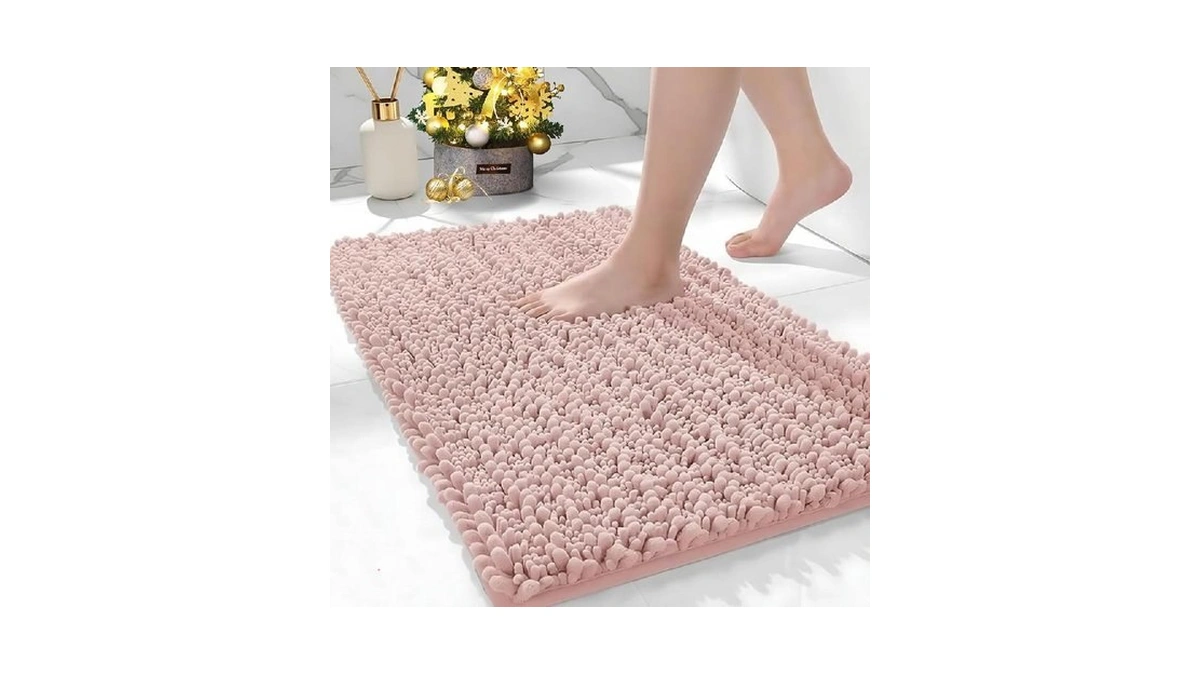 Ruggnovea Bathroom Rugs Non Slip Washable, Extra Thick Soft Chenille