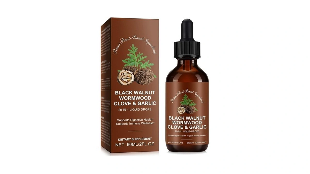 Black Walnut & Wormwood Herbal Supplement Liquid - 20-in-1 Digestive