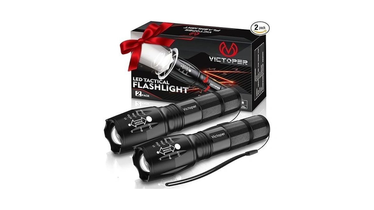 Victoper Led Flashlight 2 Pack, Bright Tactical Torch High Lumens