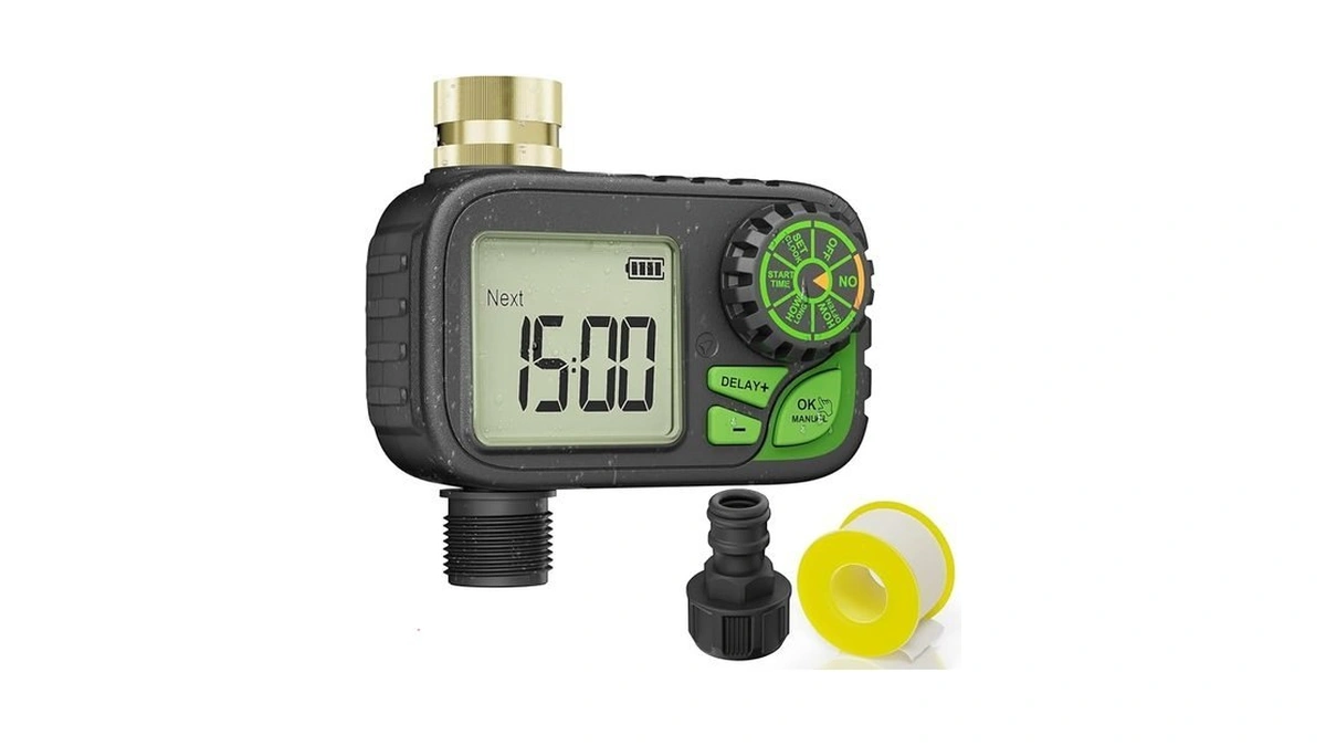 Sprinkler Timer, Programmable Digital Water Hose Irrigation Timer, Outdoor Waterproof