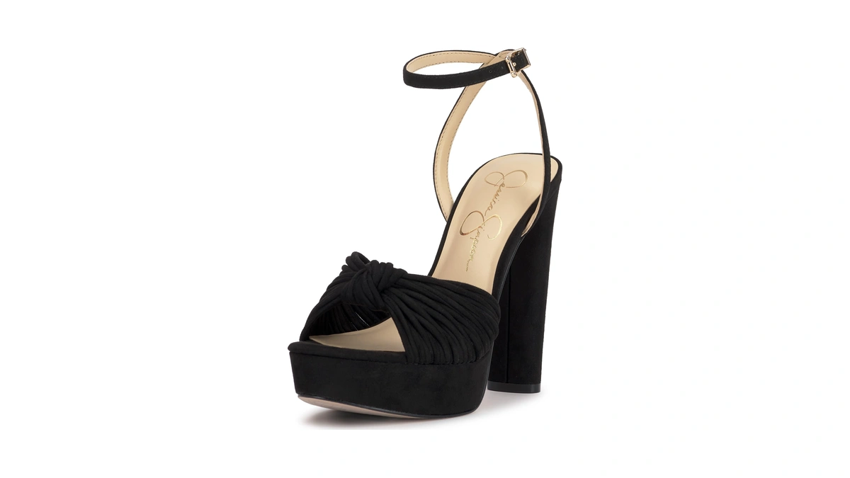 Jessica Simpson Womens Immie Platform Sandal With Ankle Strap, Black