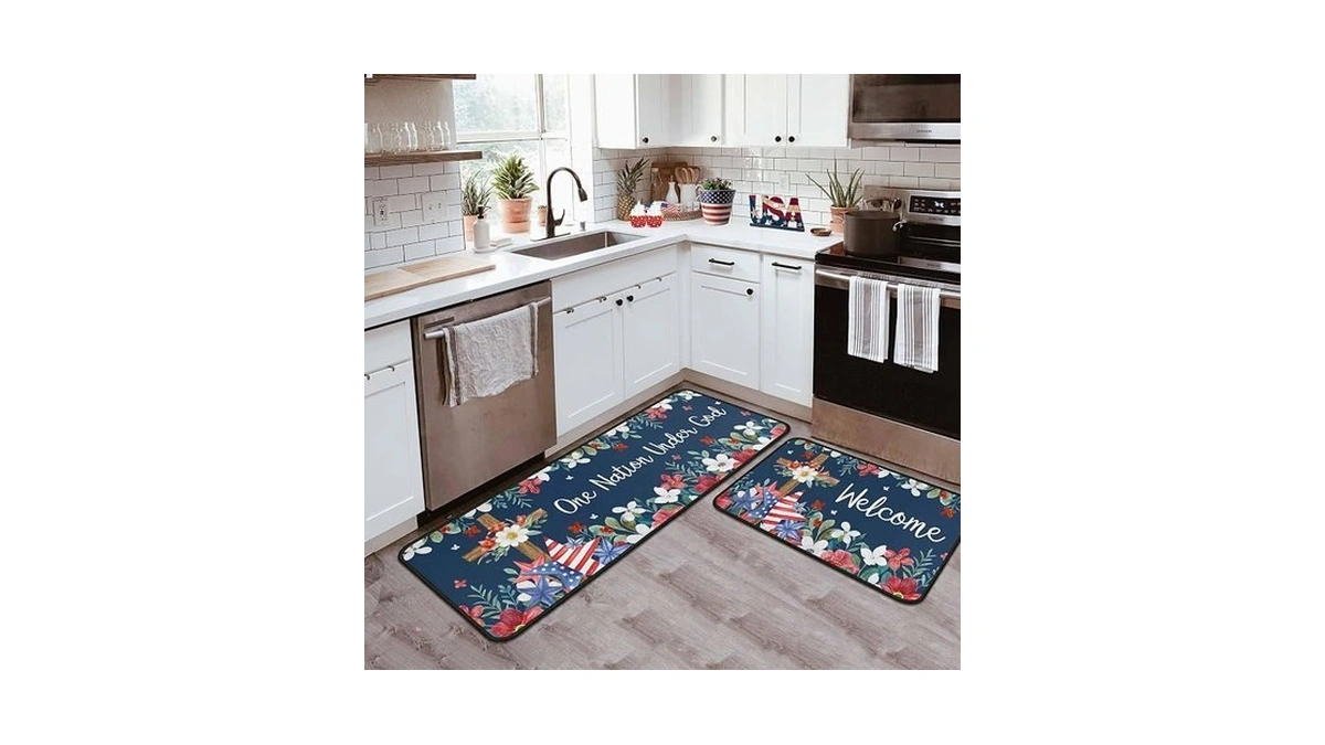 4th Of July Kitchen Rugs Set Of 2, Patriotic Kitchen