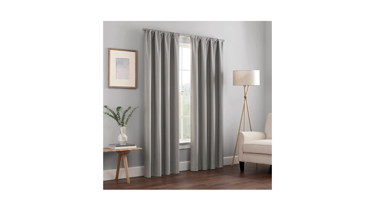 Eclipse Kendall Modern Blackout Thermal Rod Pocket Window Curtain For
