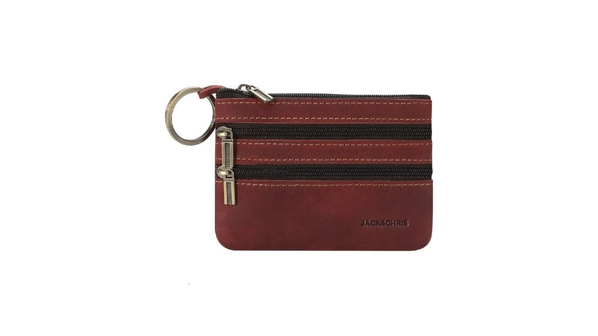 Jack&chris Coin Purse Pouch For Men, Genuine Leather Coin Purse