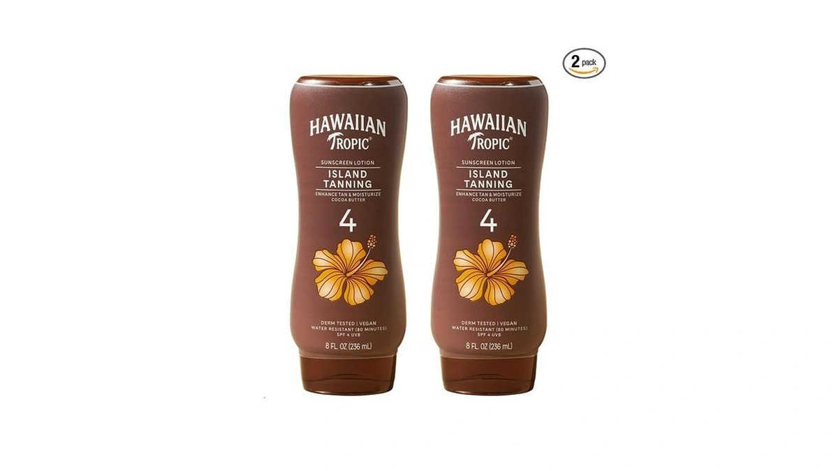 Hawaiian Tropic Island Tanning Lotion, Spf 4, Twin Pack