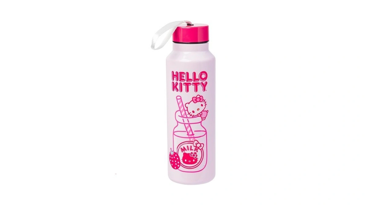 Silver Buffalo Hello Kitty Kawaii Strawberry Milk Pink Stainless Steel