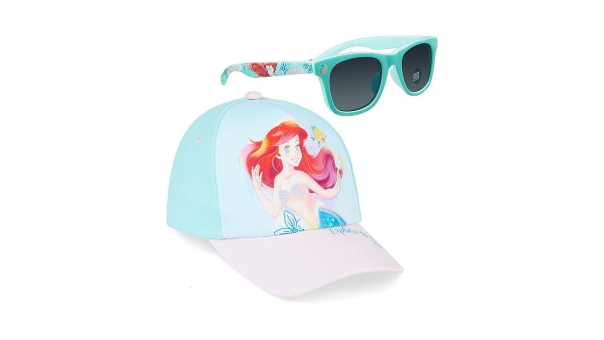 Disney Girls Sunglasses And Baseball Cap Set, Adjustable Sun Hat