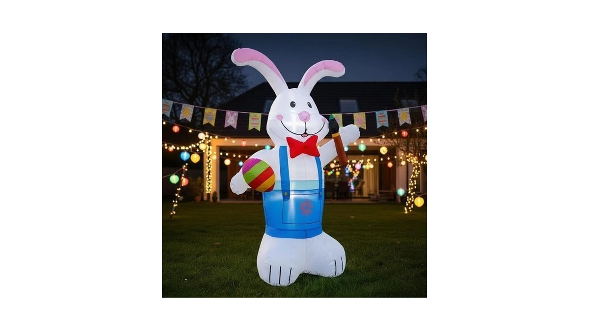 Blow Up Bunny Easter Inflatables Outdoor Decoration Premium 210t Built-in