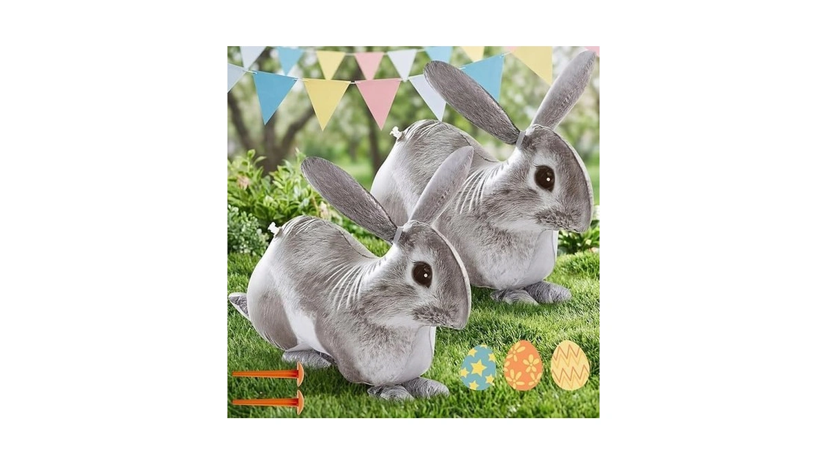 Liliful 2 Pcs 24 Inch Long Inflatable Rabbit Lifelike Inflatable