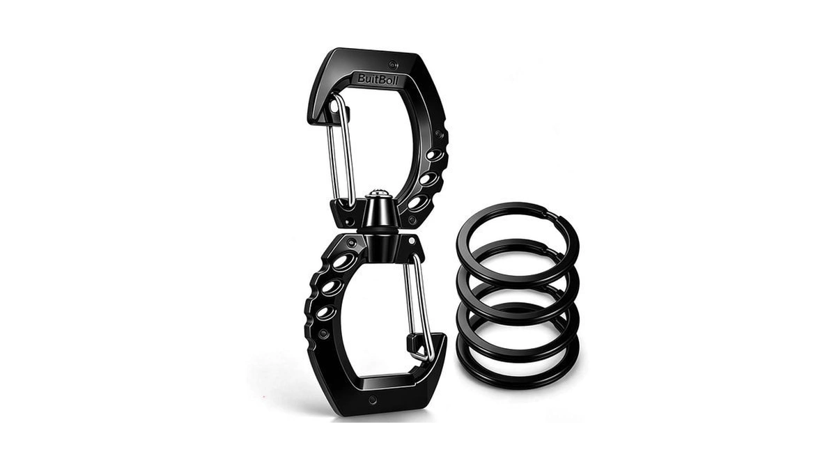 Buitboll Key Chain,double-open Wiregate Reversible 360 Spin Key Ring Holder
