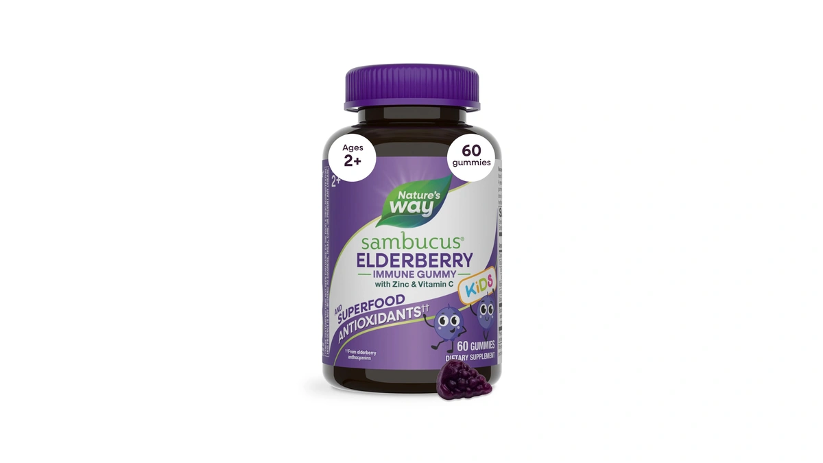 Nature's Way Sambucus Kids Elderberry Immune Gummies With Black Elderberry
