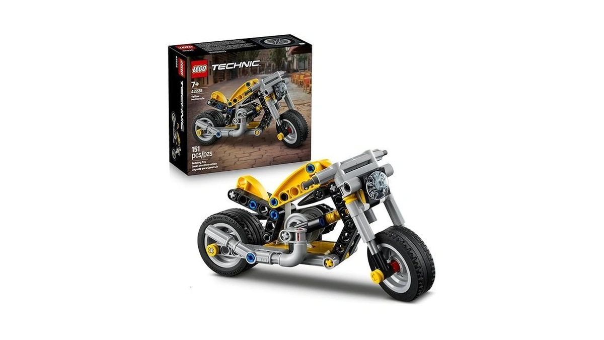 Lego Technic Yellow Motorcycle Toy - Building Toy For Boys