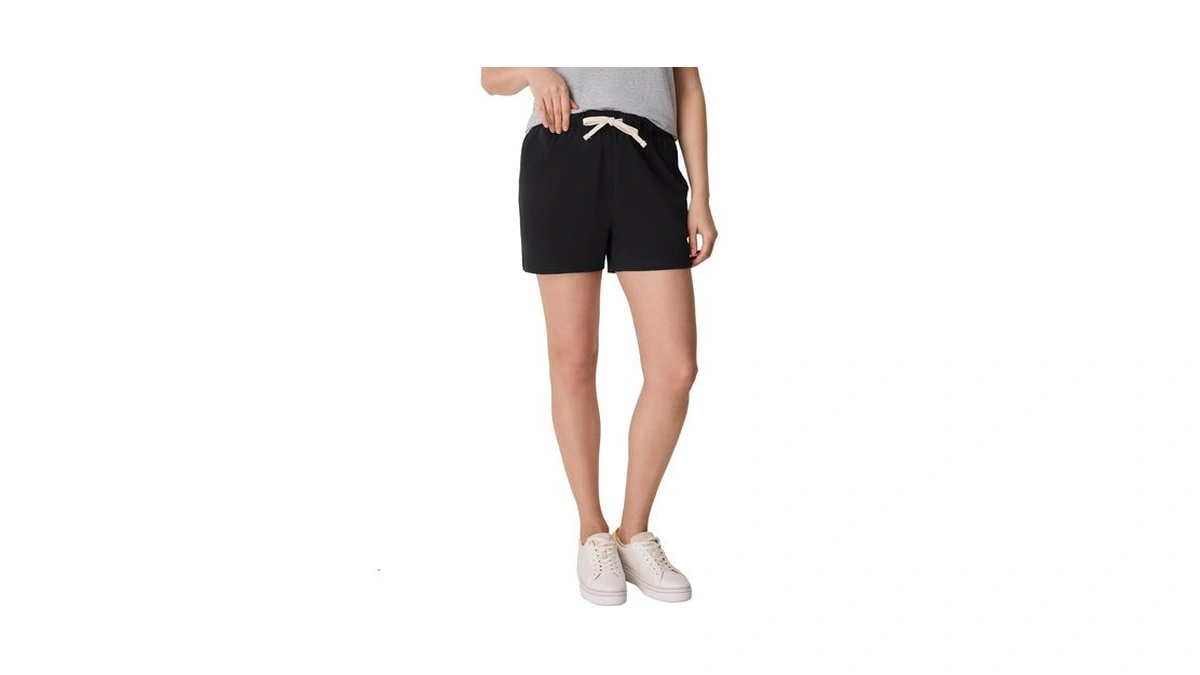 Essential Drawstring Shorts, Cotton Shorts For Women, Adjustable Shorts Black
