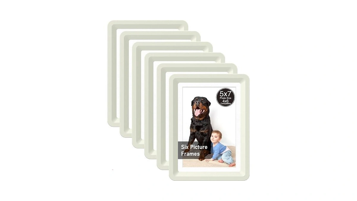 Vilkok Light Gray 5x7 Picture Frame,6pack, Fits 5x7 Photo Or