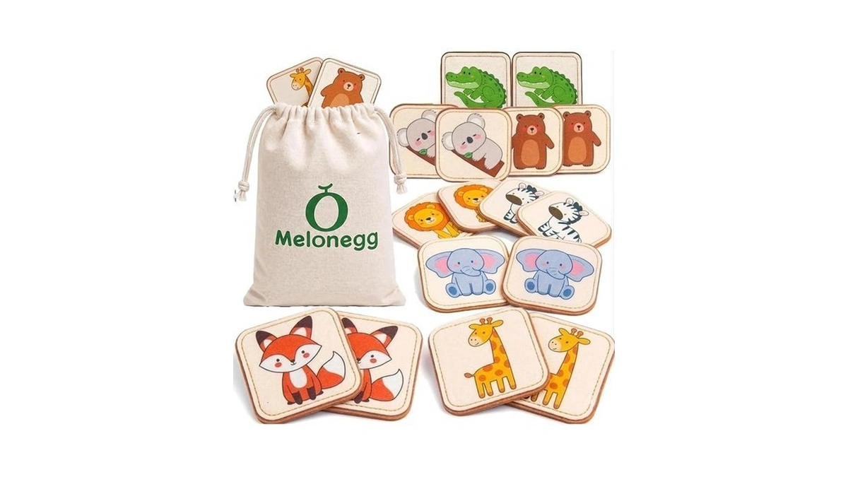 Felt Matching Toy For Toddlers, Animal Montessori Memory Flash Cards