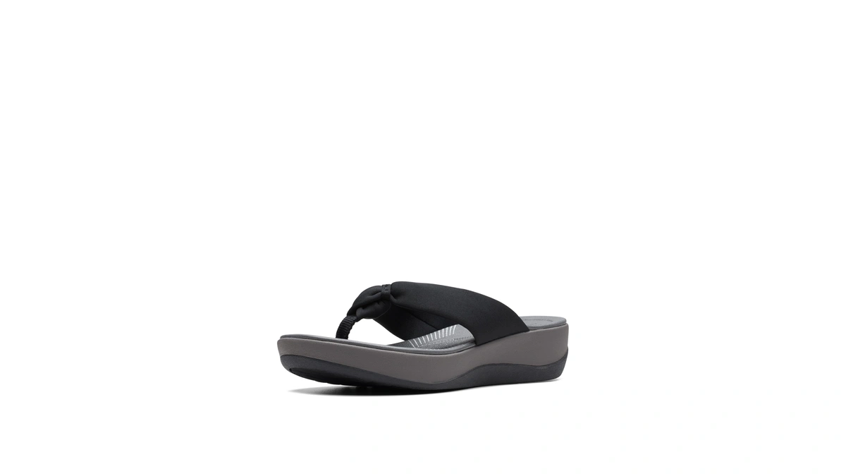 Clarks Womens Arla Glison Flip Flop, Black Fabric, 9 Us