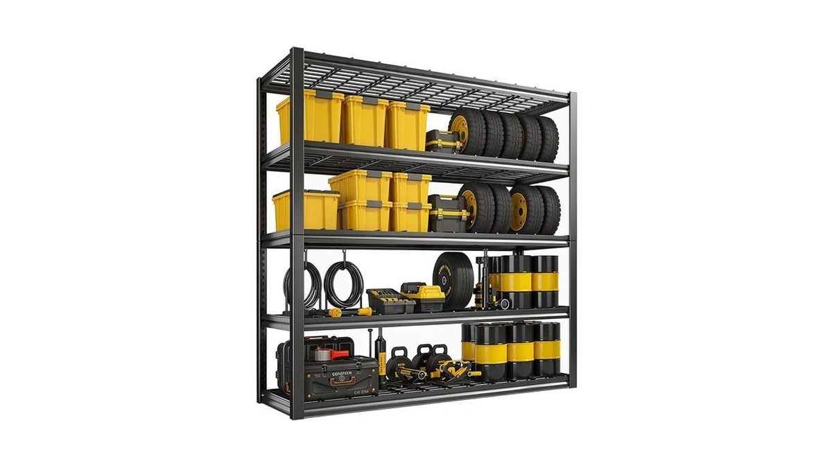 Beaunatixx 5-tier Garage Shelving,72''h*36''w*16''d Metal Storage Shelf,2-in-1 Adjustable 3020 Lbs