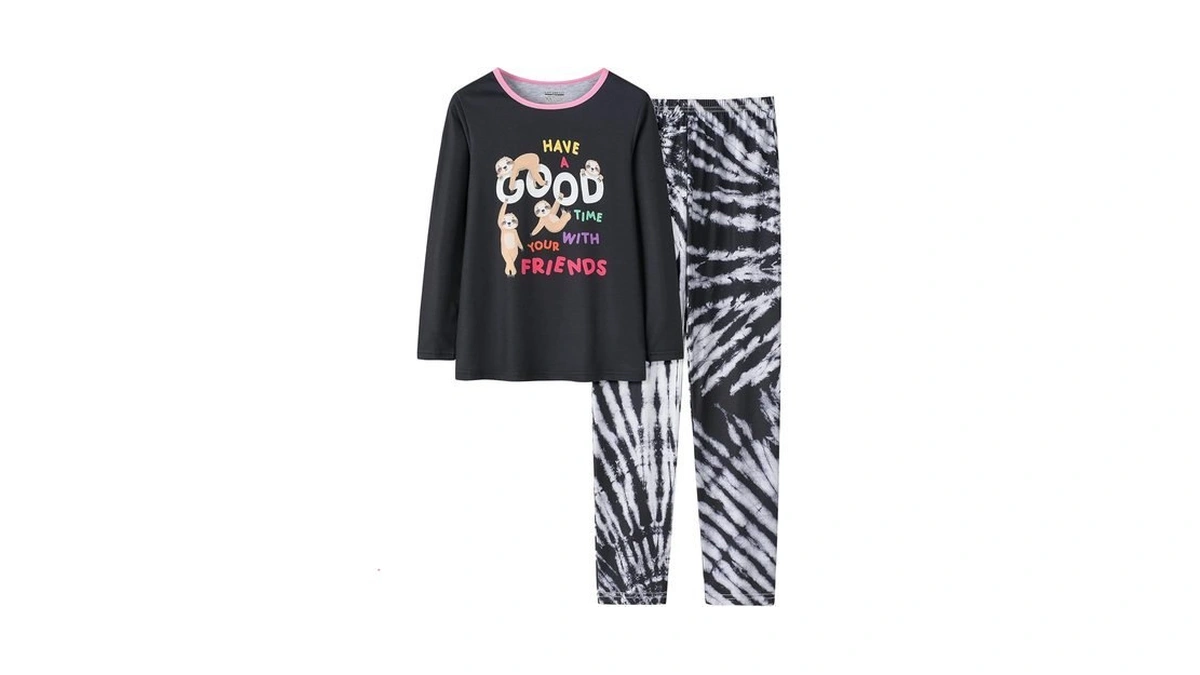Unicabbit21 Black Tie Dye Sloth Pajamas For Tween Girls Fall