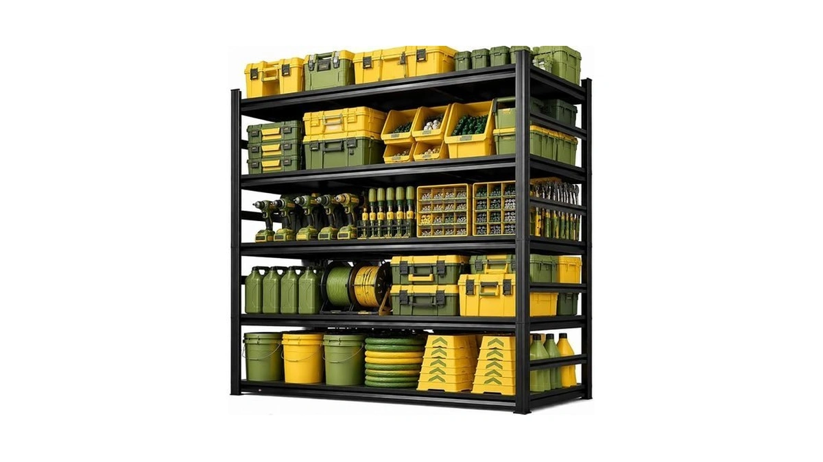 Flydzrewt Garage Shelving,5 Tier Heavy Duty Shelving,72" H Metal Shelf