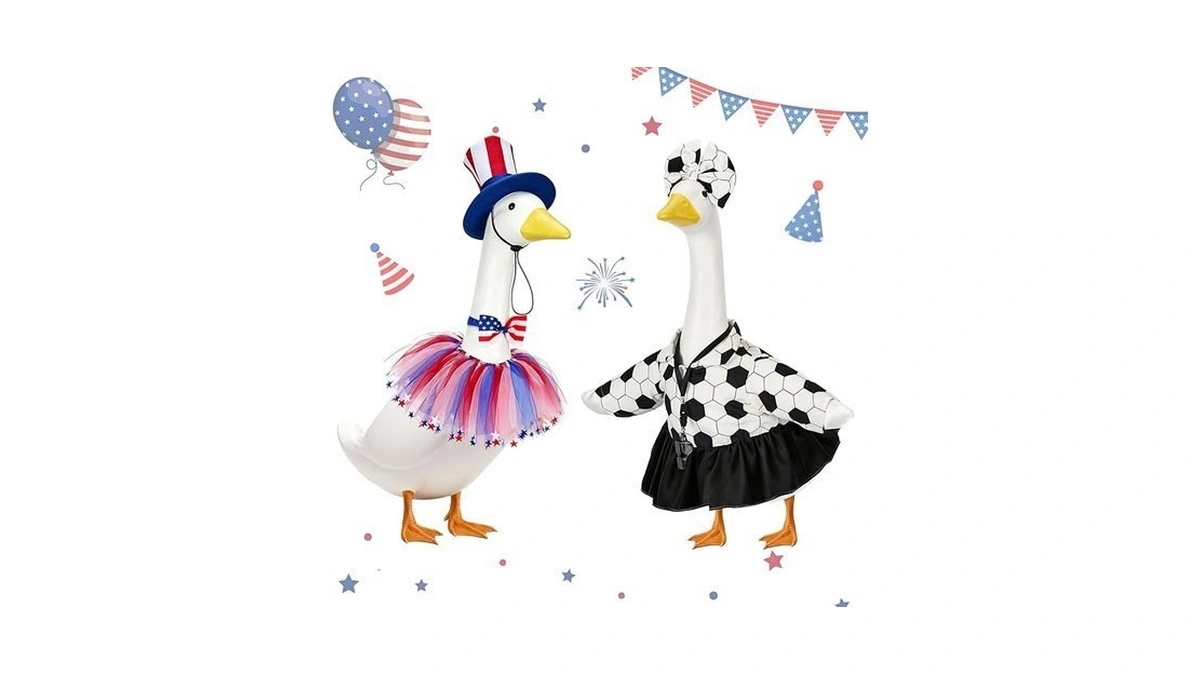 2 Set Porch Goose Outfits 4th Of July, Football Referee
