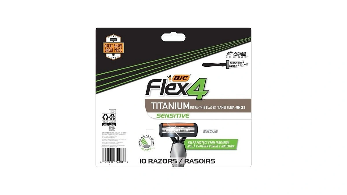 Bic Flex 4 Sensitive Disposable Razors For Men, For A