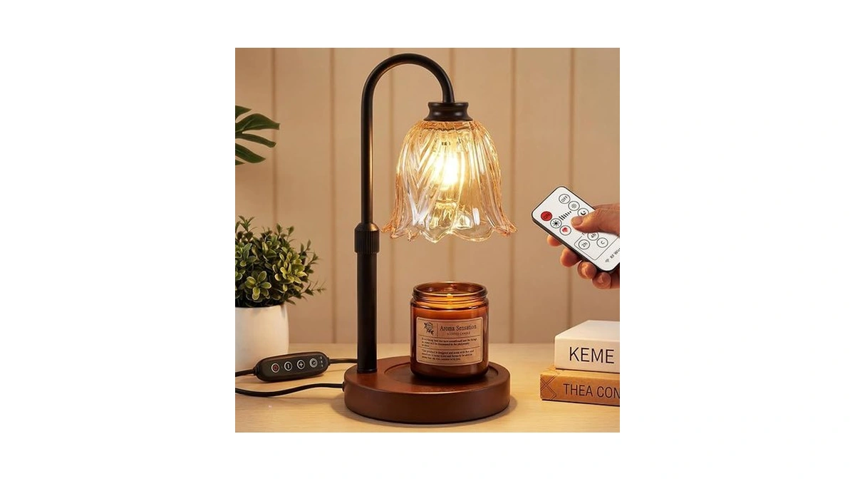Mileonaim Candle Warmer Lamp With Remote Control Timer Dimmer -