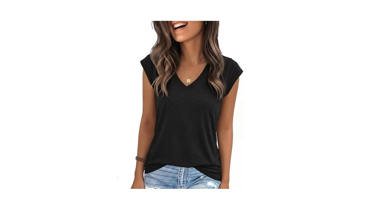 Yexipo Womens Tops Cap Sleeve T Shirts 2026 Summer Casual