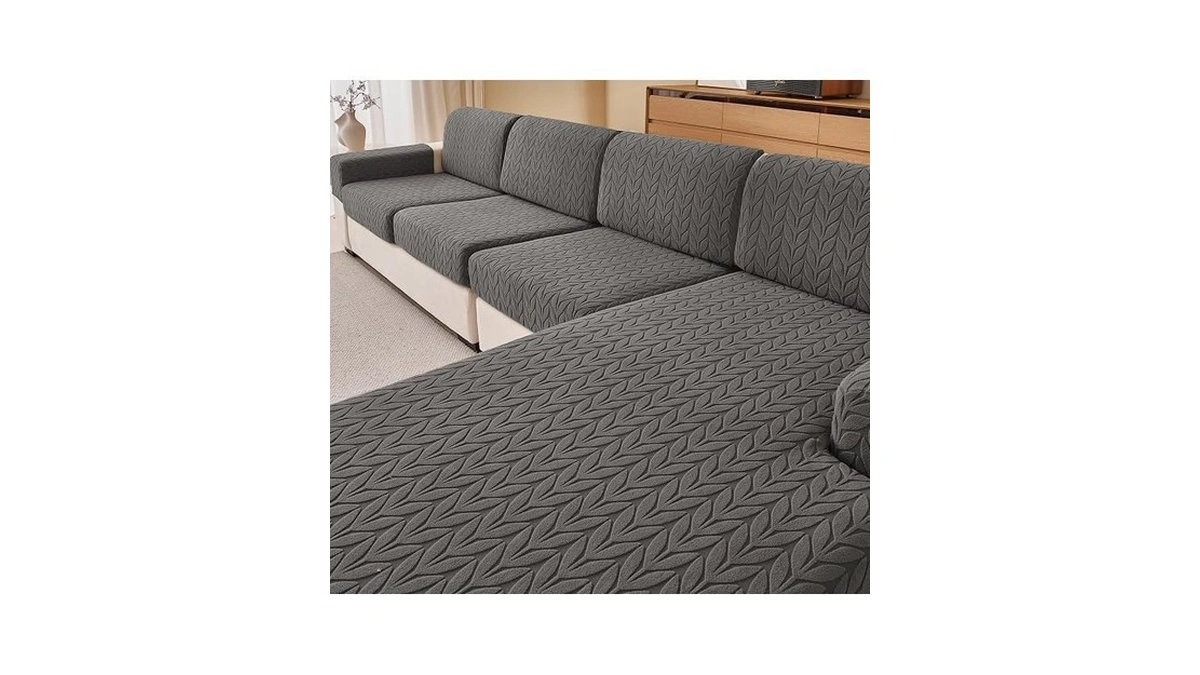 Kavikon Stretch Sectional Couch Covers, Wear Resistant L Shaped Sofa