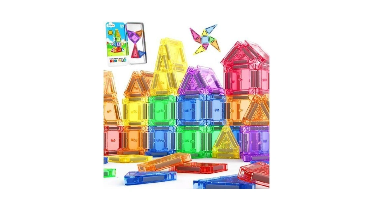 Coodoo Magnetic Tiles For Kids Ages 4-8 Toddler Toys Magnetic