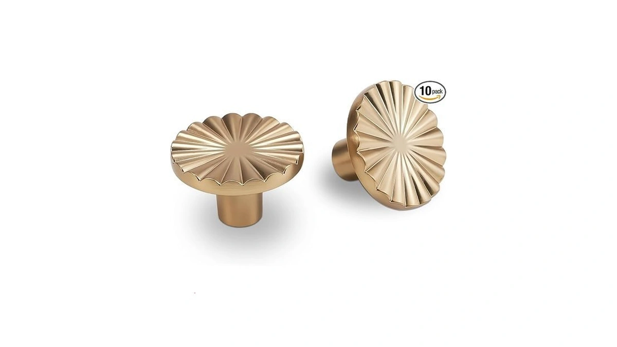 Povefonk 10 Pack Champagne Bronze Kitchen Cabinet Knobs Gold Drawer