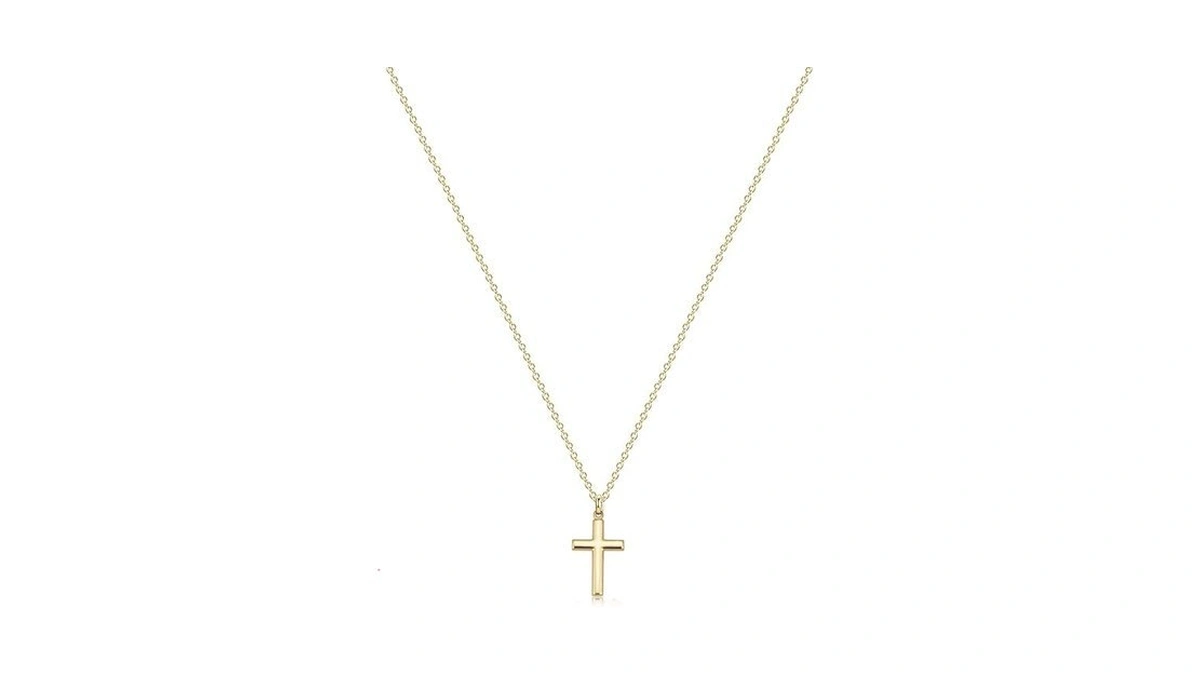Fettero Cross Necklace Gold Faith Pendant 14k Gold Plated Dainty