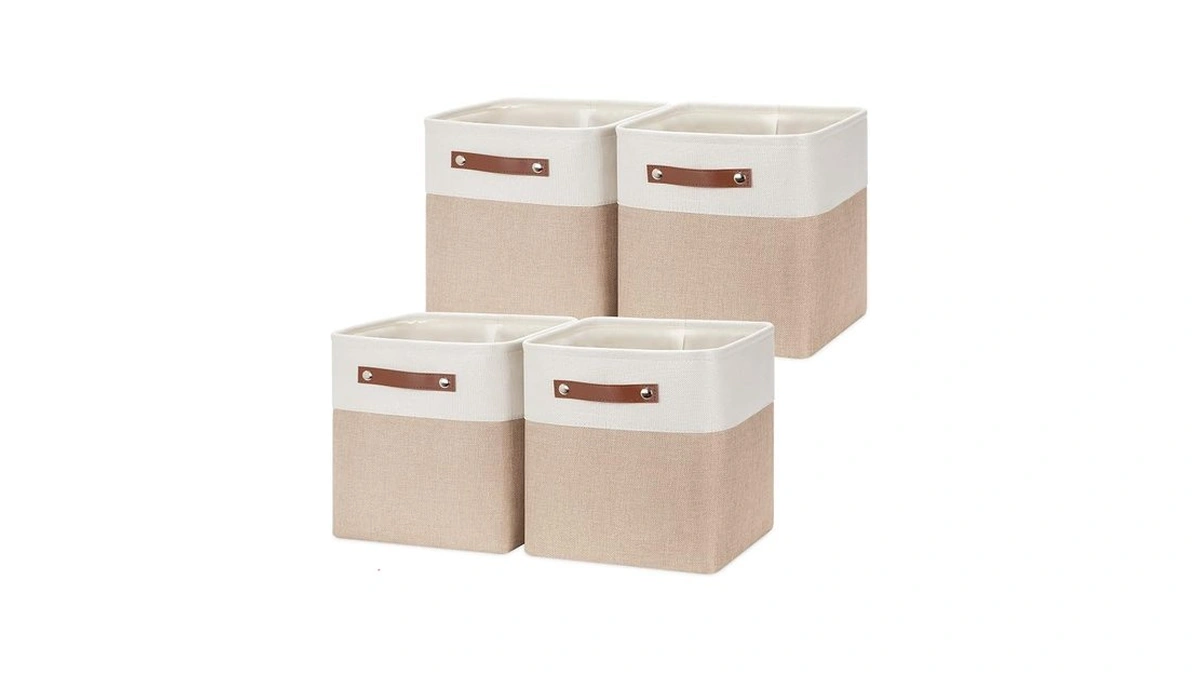 Hnzige Foldable Storage Cubes Baskets For Organizing Set Of 4,