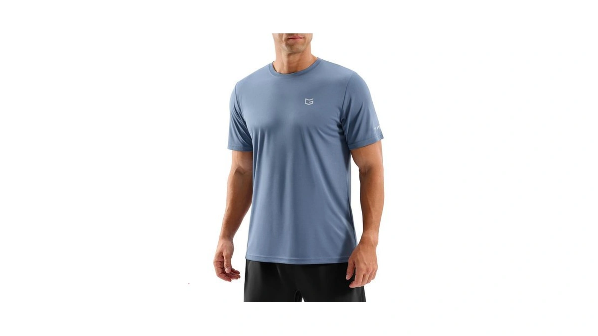 Men's Workout Breathable T-shirts Dry Fit Upf 50+ Sun Shirts
