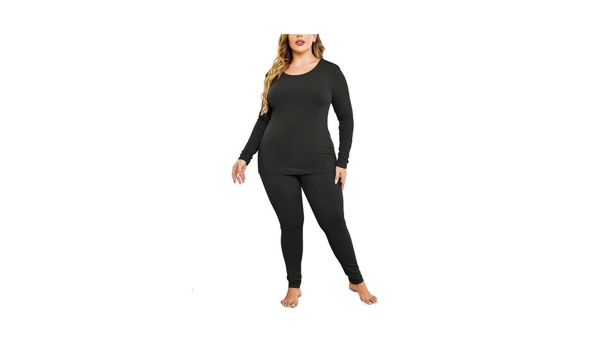 In'voland Women’s Plus Size Thermal Long Johns Sets Fleece Lined