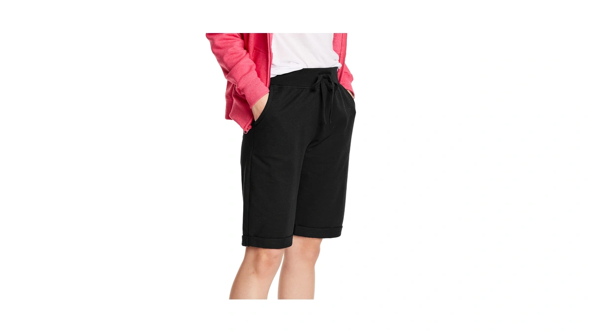 Hanes Women's French Terry Bermuda Short, Black, X-large