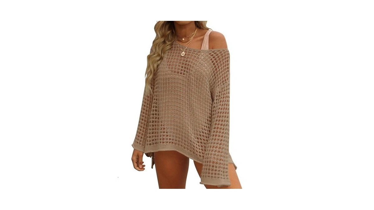 Zesica Women's 2026 Summer Crochet Hollow Out Long Sleeve Beach