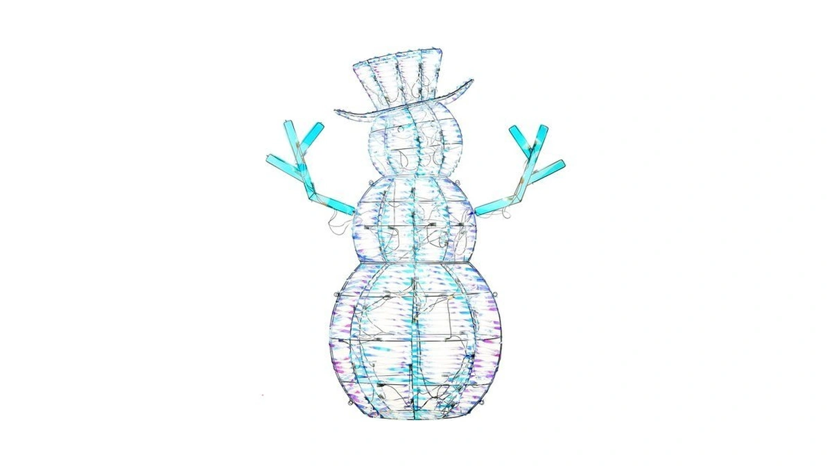 National Tree Company Pre Lit Iridescent Snowman Decoration, Cool White